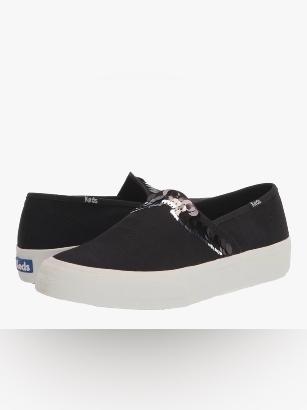 Keds Women's Double Decker Sequins Canvas Slip-On Sneakers Size 10